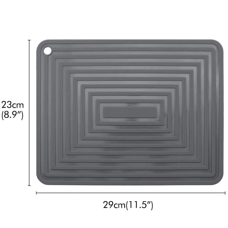 LogHog Large Silicone Trivet Mats for Hot Dishes/Pots Pans, Heat Resistant Pot Holder,9""x12"" Non Slip Flexible Durable Pot Coaster Kitchen Table Mats Set of 2 (Dark Gray) - Image 5